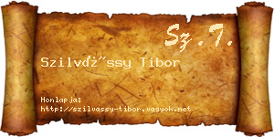 Szilvássy Tibor névjegykártya