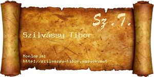 Szilvássy Tibor névjegykártya